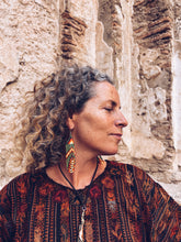 Load image into Gallery viewer, Green Glass Beaded Earrings ~ Handmade in Guatemala