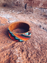 Load image into Gallery viewer, Glass Beaded & Leather Bracelet ~ Handmade in Guatemala