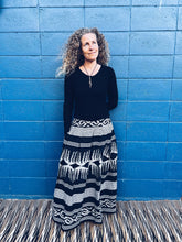Load image into Gallery viewer, Handwoven Ikat Skirt - Java - Black Homegrown Botanica