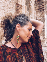 Load image into Gallery viewer, Green Glass Beaded Earrings ~ Handmade in Guatemala