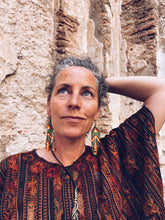 Load image into Gallery viewer, Green Glass Beaded Earrings ~ Handmade in Guatemala