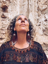 Load image into Gallery viewer, Burgundy Clay Beaded Earrings ~ Handmade in Guatemala