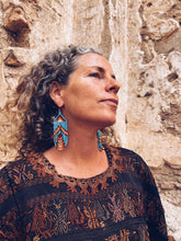 Load image into Gallery viewer, Light Blue Glass Beaded Earrings ~ Handmade in Guatemala