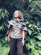 Load image into Gallery viewer, Wool Blanket Poncho/Shawl~ Eucalyptus