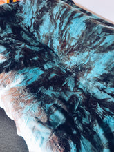 Load image into Gallery viewer, Plant Dyed Turquoise 100% Wool Blanket ~ Queen Homegrown Botanica