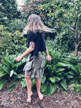 Load image into Gallery viewer, Wild Khaki skirt ~ Linen ~ L Homegrown Botanica