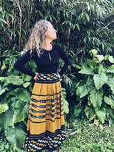 Load image into Gallery viewer, Handwoven Ikat Skirt - Java - Yellow & Black - Homegrown Botanica
