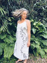 Load image into Gallery viewer, White Strappy Knotweed Dress ~ Linen ~ XL