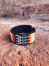 Load image into Gallery viewer, Glass Beaded & Leather Bracelet ~ Handmade in Guatemala