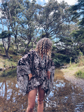 Load image into Gallery viewer, Batik Kimono - Java - Dark Brown Homegrown Botanica