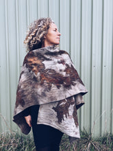Load image into Gallery viewer, Wool Blanket Poncho/Shawl~ Eucalyptus