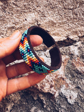 Load image into Gallery viewer, Glass Beaded & Leather Bracelet ~ Handmade in Guatemala