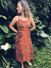 Load image into Gallery viewer, Rusty Orange Strappy Dress ~ Linen ~ S/M Wild Botanica