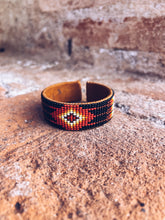Load image into Gallery viewer, Glass Beaded & Leather Bracelet ~ Handmade in Guatemala
