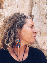 Load image into Gallery viewer, Dark Blue Glass Beaded Earrings ~ Handmade in Guatemala