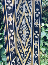 Load image into Gallery viewer, Handwoven Ikat thin Scarf - Java - Black & Yellow - Homegrown Botanica