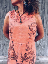 Load image into Gallery viewer, Embroidered pink dress ~ Linen ~ L Homegrown Botanica