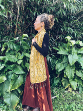 Load image into Gallery viewer, Handwoven Ikat thin Scarf - Java - Yellow - Homegrown Botanica