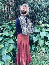 Load image into Gallery viewer, Handwoven Ikat thin Scarf - Java - Black & Yellow - Homegrown Botanica