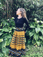 Load image into Gallery viewer, Handwoven Ikat Skirt - Java - Yellow & Black - Homegrown Botanica