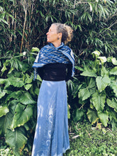Load image into Gallery viewer, Handwoven Indigo Ikat Scarf - Java - Indigo Blue - Homegrown Botanica