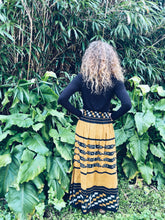 Load image into Gallery viewer, Handwoven Ikat Skirt - Java - Yellow & Black - Homegrown Botanica