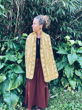 Load image into Gallery viewer, Handwoven Ikat thin Scarf - Java - Yellow - Homegrown Botanica