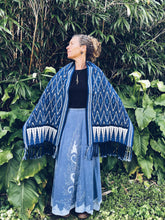 Load image into Gallery viewer, Handwoven Indigo Ikat Scarf - Java - Indigo Blue - Homegrown Botanica