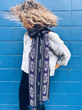 Load image into Gallery viewer, Handwoven Ikat thin Scarf - Java - Purple - Homegrown Botanica