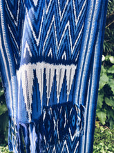 Load image into Gallery viewer, Handwoven Indigo Ikat Scarf - Java - Indigo Blue - Homegrown Botanica