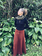 Load image into Gallery viewer, Handwoven Ikat thin Scarf - Java - Black & Yellow - Homegrown Botanica