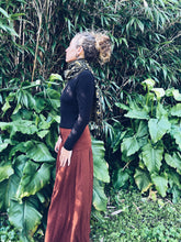 Load image into Gallery viewer, Handwoven Ikat thin Scarf - Java - Black & Yellow - Homegrown Botanica