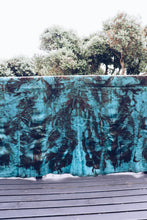 Load image into Gallery viewer, Plant Dyed Turquoise 100% Wool Blanket ~ Queen Homegrown Botanica