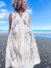 Load image into Gallery viewer, Cream Tiered Dress ~ Linen ~ M/L Wild Botanica