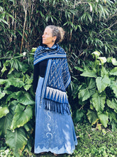 Load image into Gallery viewer, Handwoven Indigo Ikat Scarf - Java - Indigo Blue - Homegrown Botanica