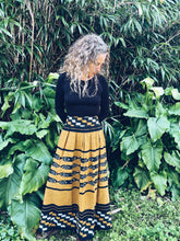 Load image into Gallery viewer, Handwoven Ikat Skirt - Java - Yellow & Black - Homegrown Botanica