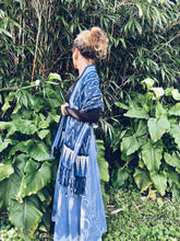 Load image into Gallery viewer, Handwoven Indigo Ikat Scarf - Java - Indigo Blue - Homegrown Botanica