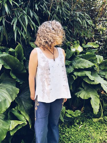 White Gum Singlet ~ Cotton ~ L/XL Homegrown Botanica
