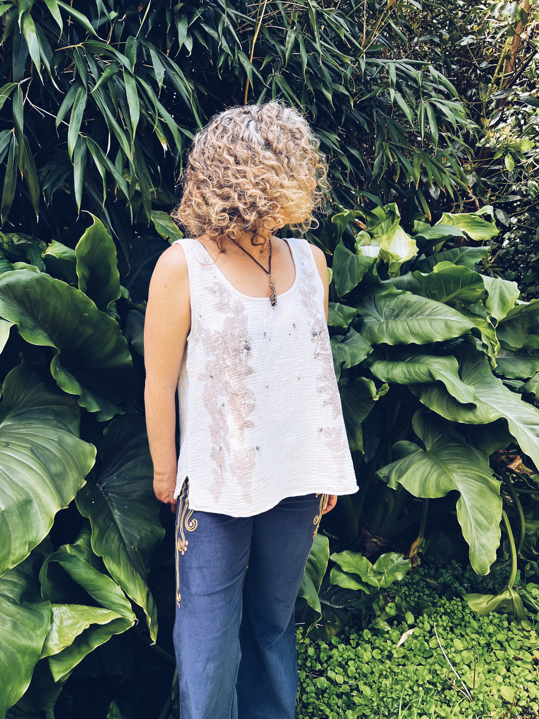 White Gum Singlet ~ Cotton ~ L/XL Homegrown Botanica