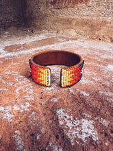 Load image into Gallery viewer, Glass Beaded &amp; Leather Bracelet ~ Handmade in Guatemala
