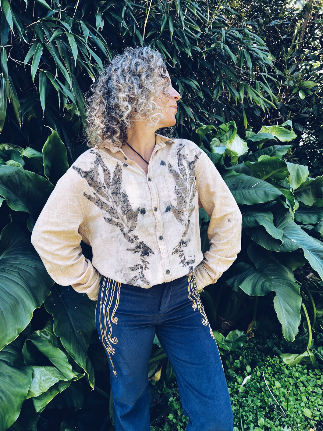 Wild Eucalyptus shirt ~ Linen ~ M/L Homegrown Botanica