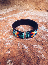 Load image into Gallery viewer, Glass Beaded &amp; Leather Bracelet ~ Handmade in Guatemala
