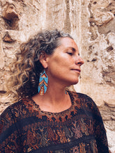 Load image into Gallery viewer, Light Blue Glass Beaded Earrings ~ Handmade in Guatemala
