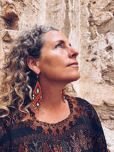 Load image into Gallery viewer, Firey Glass Beaded Earrings ~ Handmade in Guatemala
