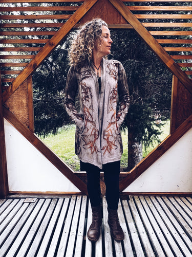 Long Cardigan ~ Merino ~ freesize Homegrown Botanica