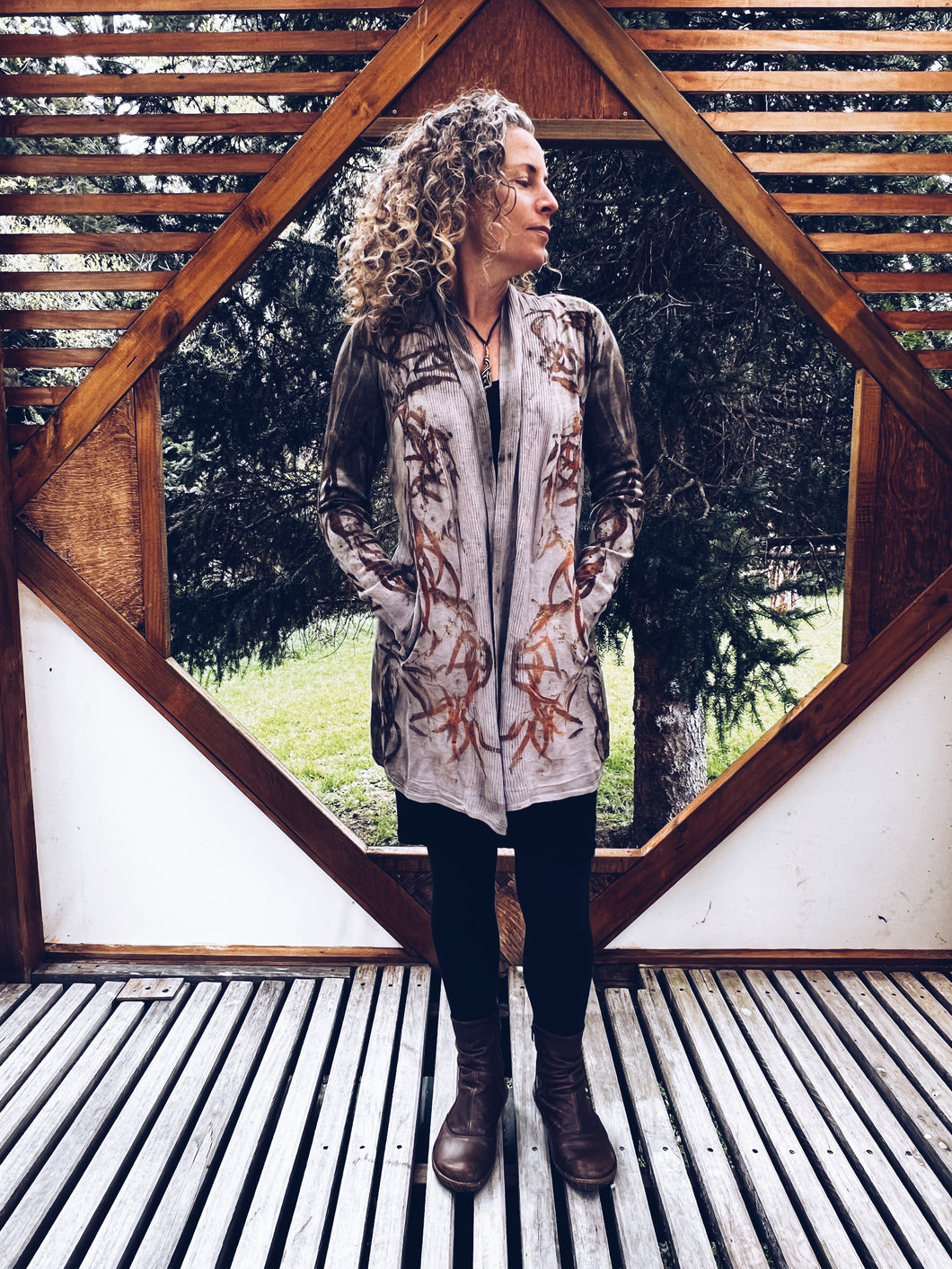 Long Cardigan ~ Merino ~ freesize Homegrown Botanica