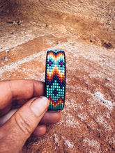 Load image into Gallery viewer, Glass Beaded &amp; Leather Bracelet ~ Handmade in Guatemala
