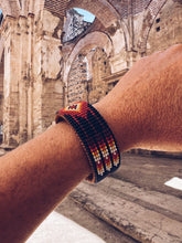 Load image into Gallery viewer, Glass Beaded &amp; Leather Bracelet ~ Handmade in Guatemala

