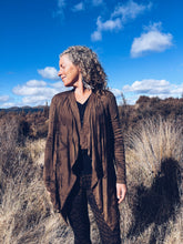Load image into Gallery viewer, Brown Waterfall Cardigan ~ Merino ~ S/M
