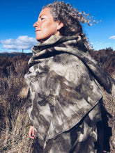 Load image into Gallery viewer, Wool Blanket Wrap/Scarf ~ Liquid Amber &amp; Eucalyptus
